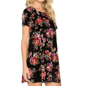 Show Me Your MuMu Black Velvet Floral Mini Dress